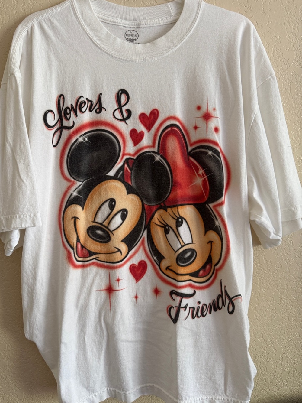 Disney White T-Shirt with Mickey & Minnie Red Accents